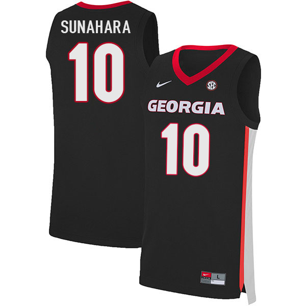 Georgia Bulldogs #10 RJ Sunahara College Basketball Jerseys Stitched Sale-Black